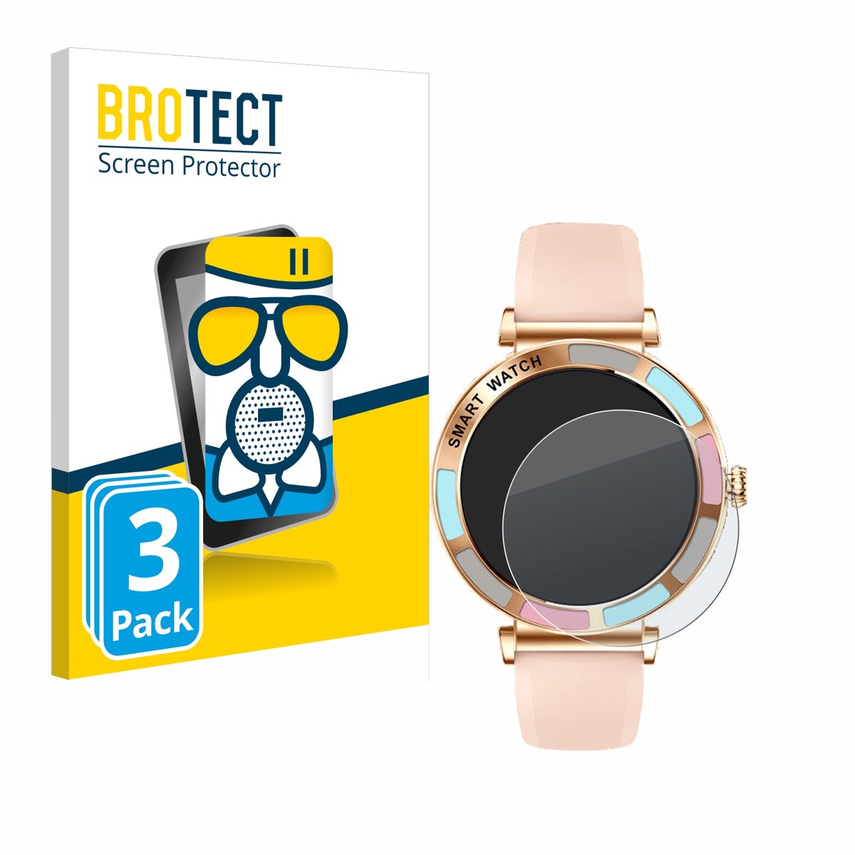 BROTECT - Screenprotector voor Bekomiya Smartwatch 1.27" - Folie Beschermfolie Beschermglas matte 3 Stuks