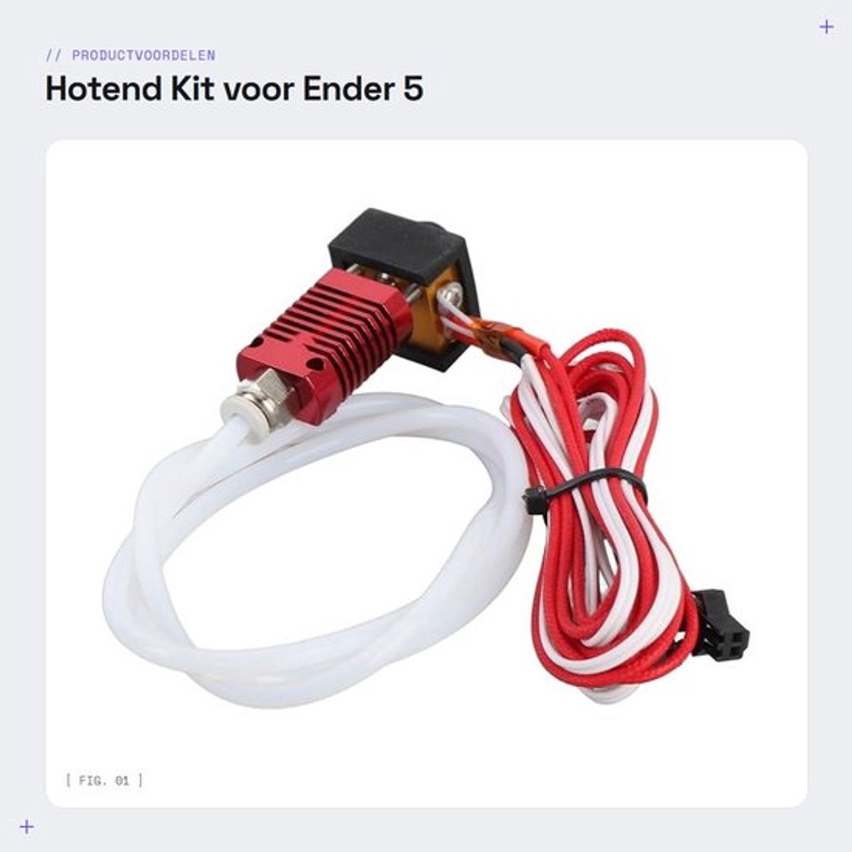 Hotend Kit Vervanging - Ender 5 - Messing/Aluminiumlegering - 24V - 0,4 mm Nozzle - Vlamvertragend Materiaal - Extruder