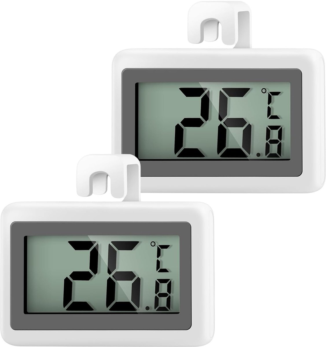 SnelShoppen - 2x Mini Fridge Thermometer Magnetisch Digitaal -50°C tot +70°C - Koelkast Thermometer voor Thuis, Restaurant, Bar - Nauwkeurig & Compact