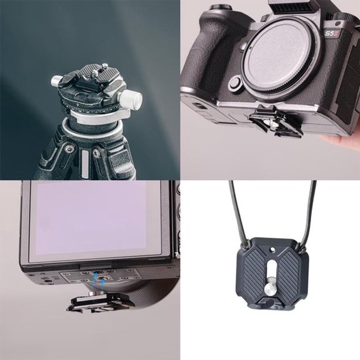 Snelontgrendelingsplaat - 2 Stuks - Anti-deflectie - Compact - Lichtgewicht - Veilige Bevestiging - Snelle Installatie - Camera Quick Release Plate