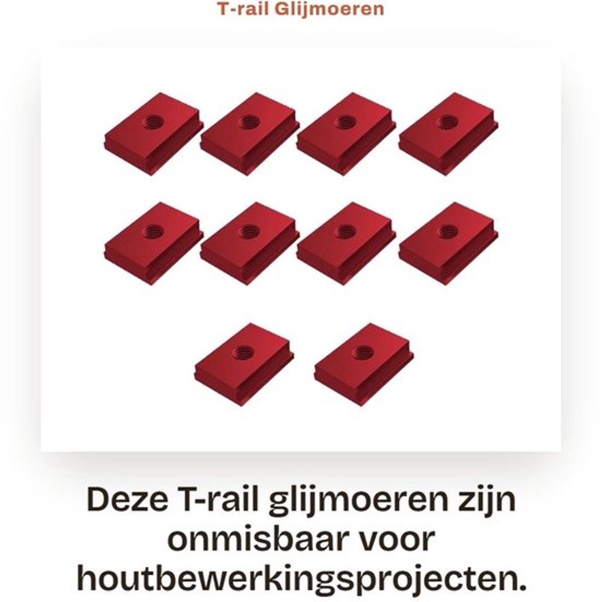 T-groefmoer Aluminiumlegering - Glijmoer - Houtbewerkingsgereedschap - 10-pack - Eenvoudig te installeren - Snelle positionering