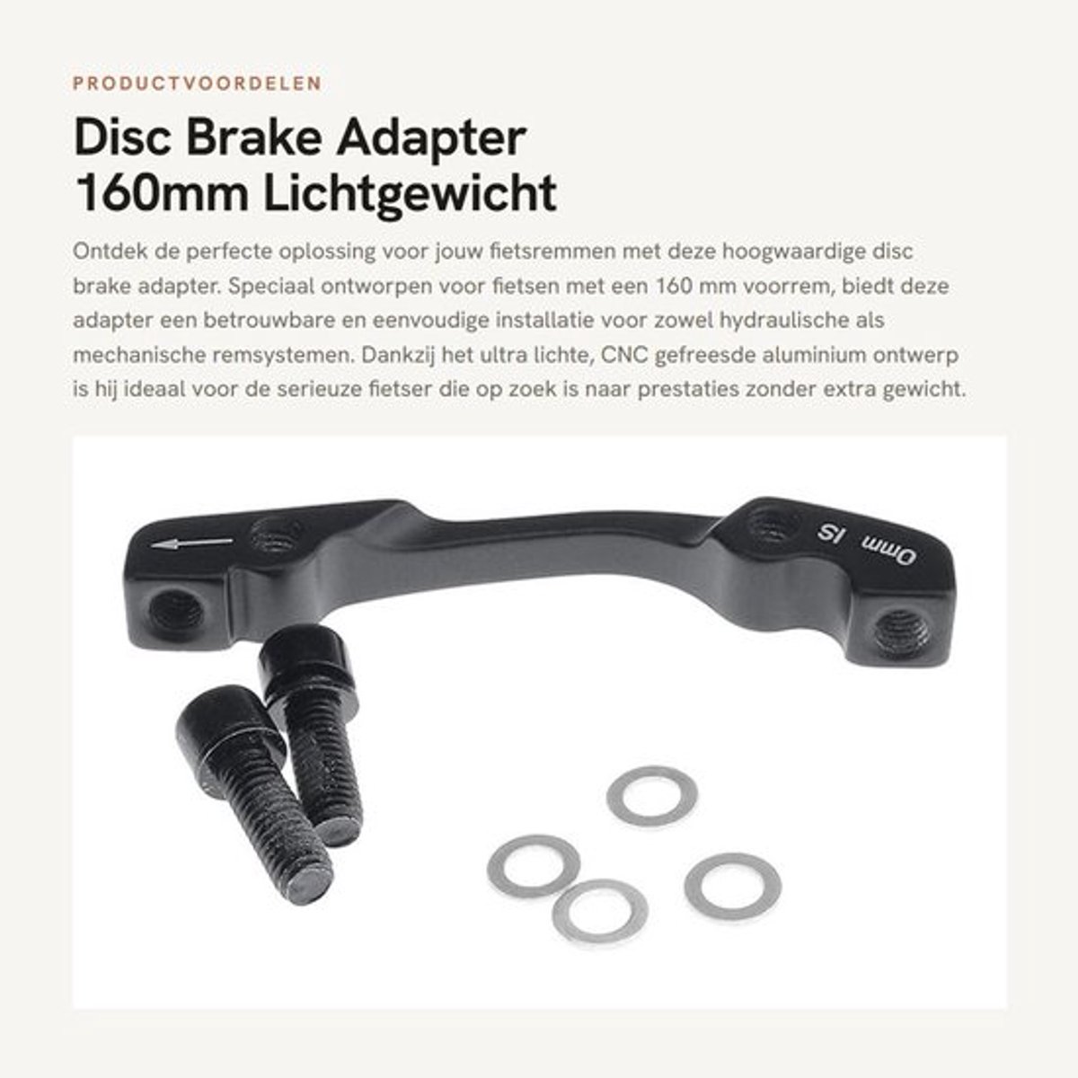 Disc Brake Adapter - 160mm - Lichtgewicht Aluminium - Geschikt voor alle merken - Voor Post Mount PM - Voor fiets
