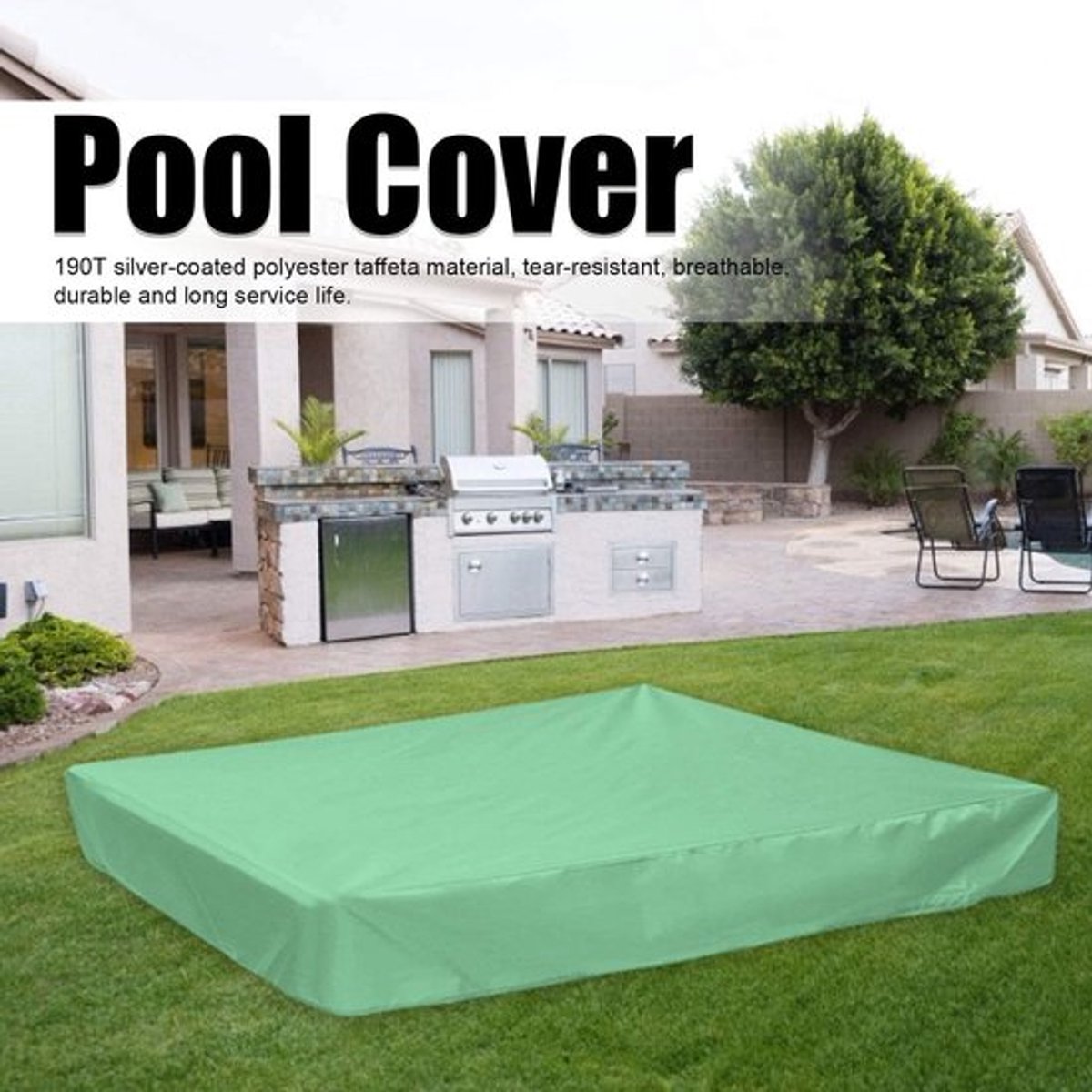Zwembadafdekking Waterdicht - Vierkante Hoes - Scheurbestendig - 190T Verzilverd Polyester - 120x120cm/200x200cm - Duurzaam - Zwembadhoes