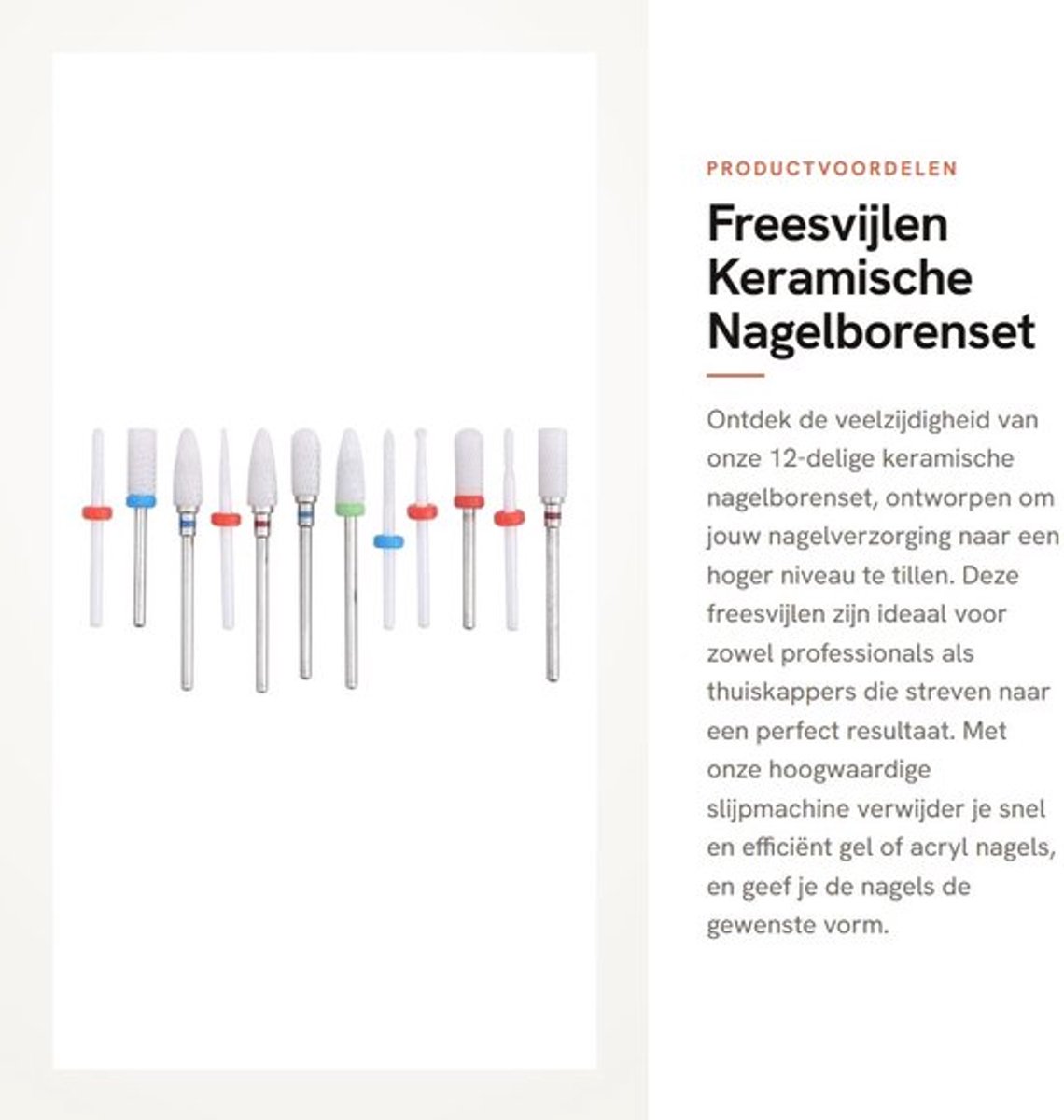 Freesvijlen - Keramische Nagelborenset - 12-delige set voor nagelverzorging - Handig voor thuisgebruik - Elektrische slijpmachine - Gesch...