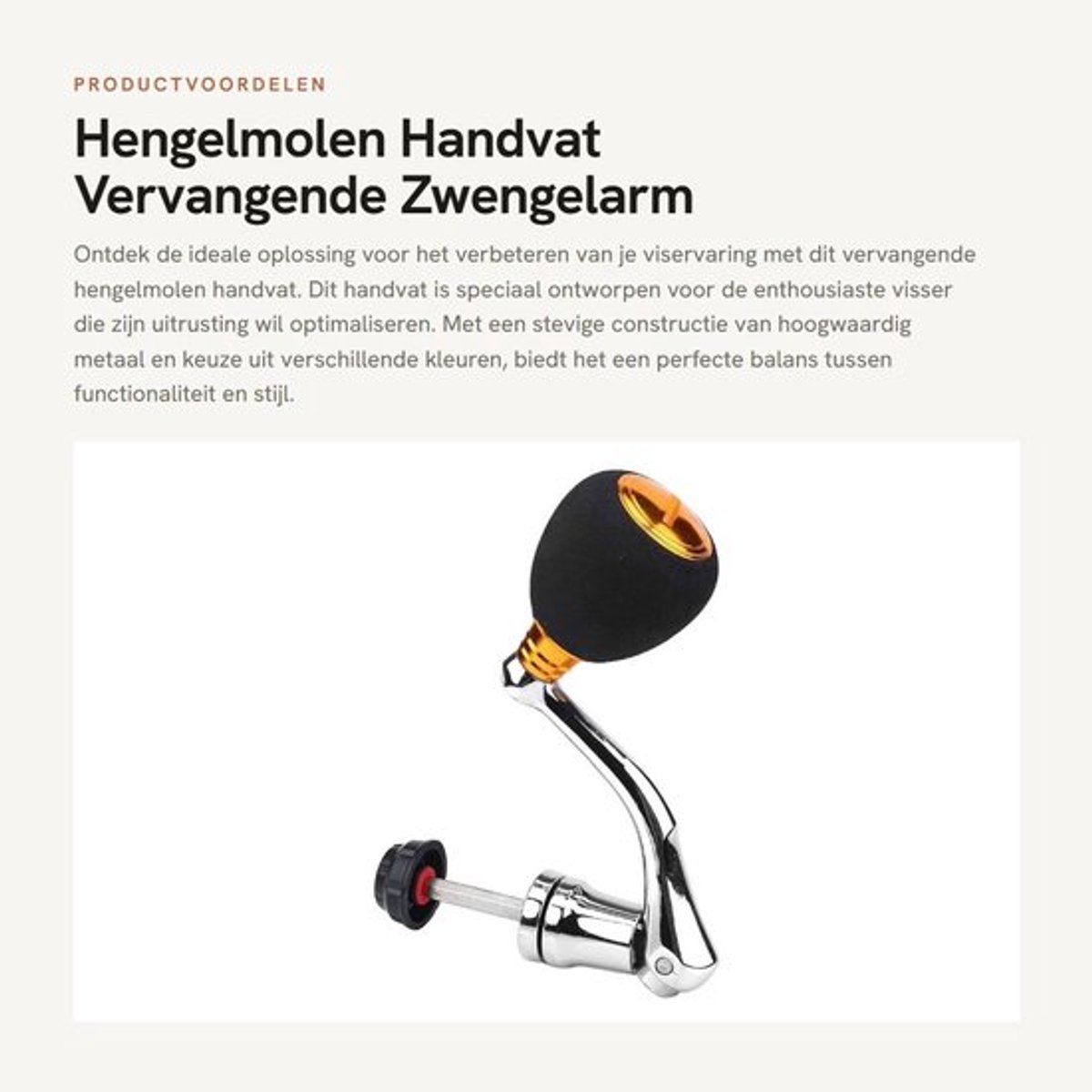 Hengelmolen Vervanging - Zwengelarm/Greep - Geschikt voor Serie 2000/3000/4000/5000/6000 - Metaal - Lengte Medium 13,5 cm - Gewicht Medium 60 g - Vismolen