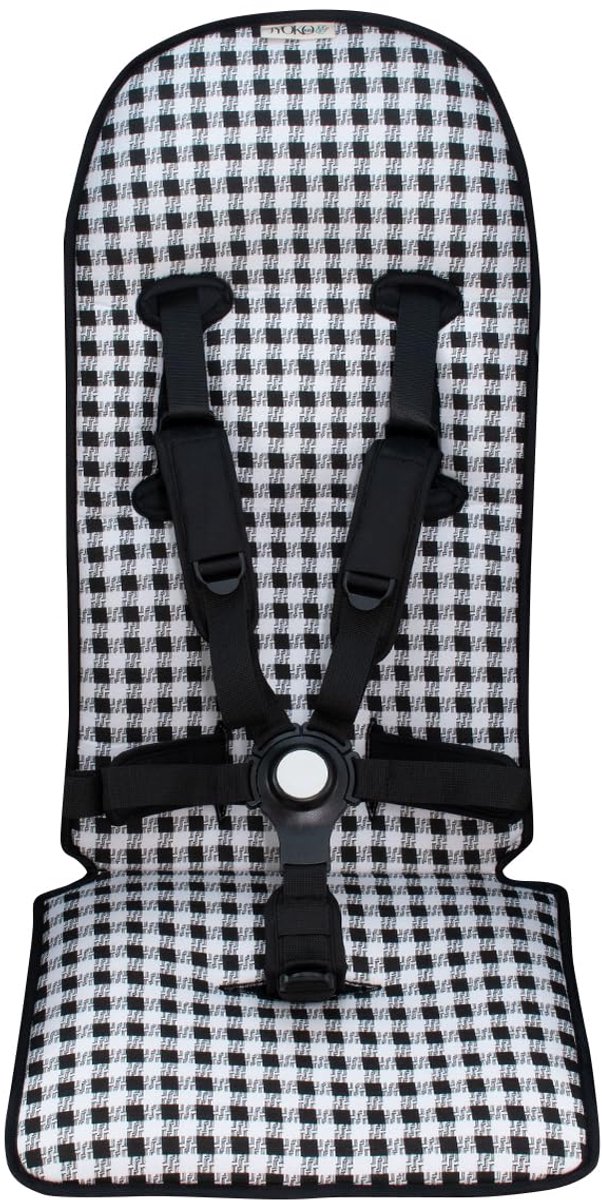 SnelShoppen - JYOKO Kids Mat 100% Katoen voor Kinderwagen en Buggy, Compatibel met Bugaboo Butterfly, Vichy Print, Ideaal voor Kinderen, Comfortabel e