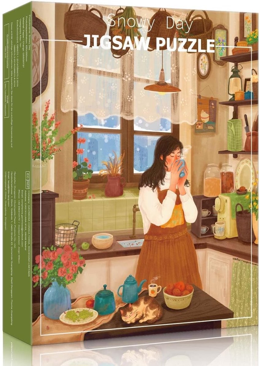 Puzzel van 500 stukjes, klassiek ontwerp voor gezinnen, interactief spel, groene cottage, perfect cadeau voor puzzelliefhebbers