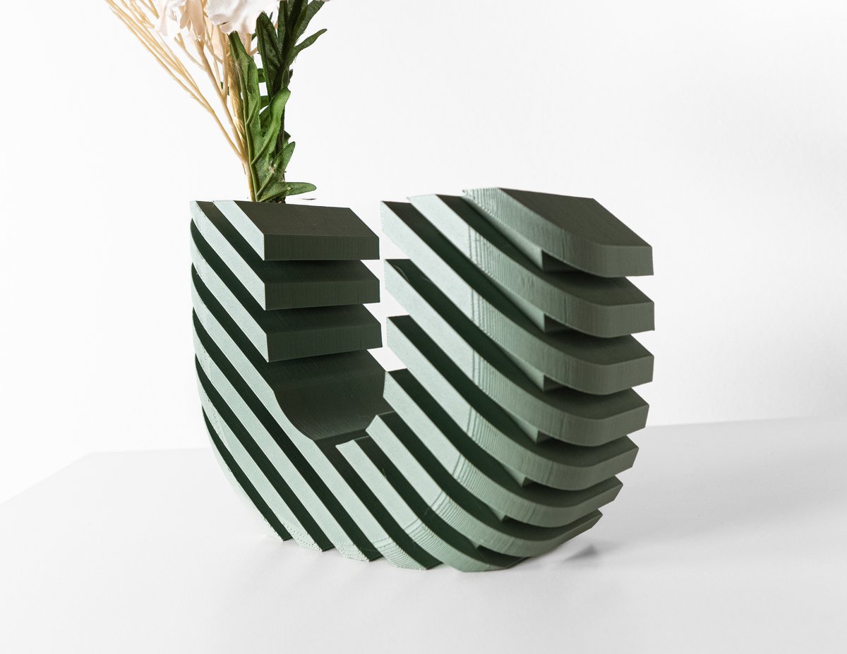 Skushy Vaas Wikou - Geschikt voor Bouwbloemen - Japandi Designvaas voor Droogbloemen en Kunstbloemen - Sculpturale Decoratieve Vaas - Moderne Woondecoratie