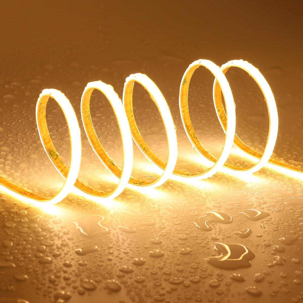 SnelShoppen - 24V Ultradunne 5mm COB LED Strip Waterdicht 5M 400LEDs/M Warm Wit 3000K Flexibel Snijbaar CRI>90 Dotless Lineaire Verlichting voor Keuke