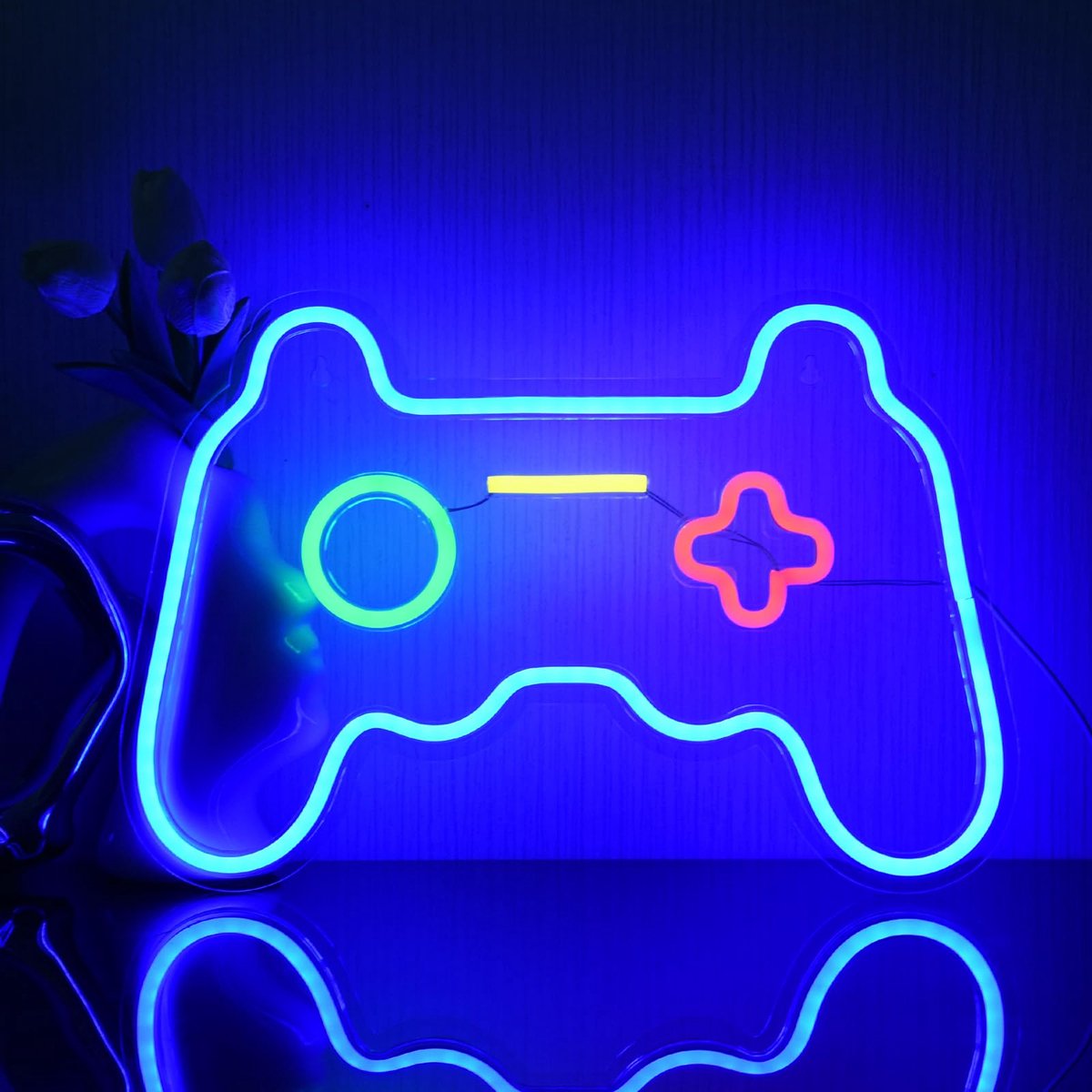 SnelShoppen - Gaming Neon Lichtreclame Gamepad Blauw - LED Neon Bord voor Muurdecoratie, Gaming Kamer, Bar, Feest en Party Decoratie