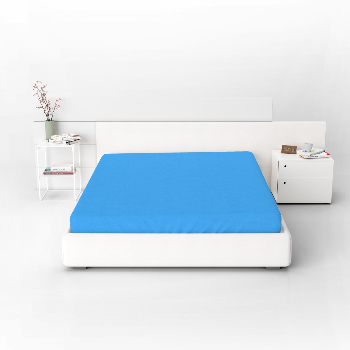 KONEY - Hoeslaken jersey 220 x 200 cm - Turquoise - 160 g/m² - matras tot 20 cm