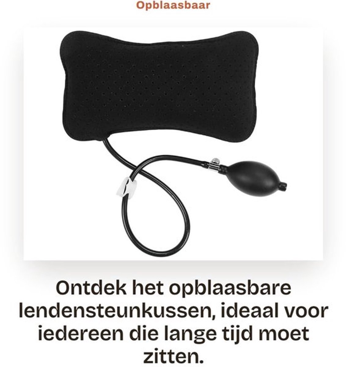Lendensteunkussen Draagbaar - Opblaasbaar - Wasbaar - Ademend - Stevig - Comfortabel - Rugkussen
