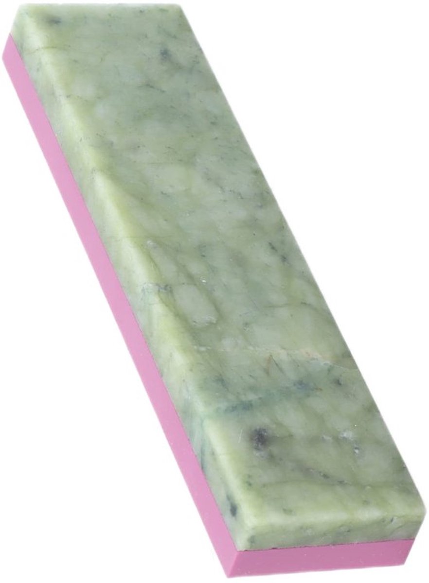 Slijpsteen Dubbelzijdig 3000/10000 Mesh - Natuurlijke Groene Jade - Hoge Hardheid - Fijn Slijpen/Polijsten - Compact en Draagbaar - Wetsteen
