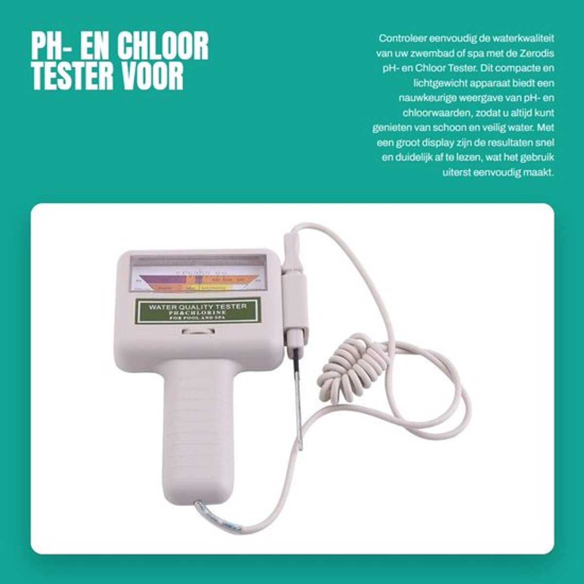 pH- en Chloor Tester voor Zwembad en Spa - Nauwkeurige Waterkwaliteitsmeting