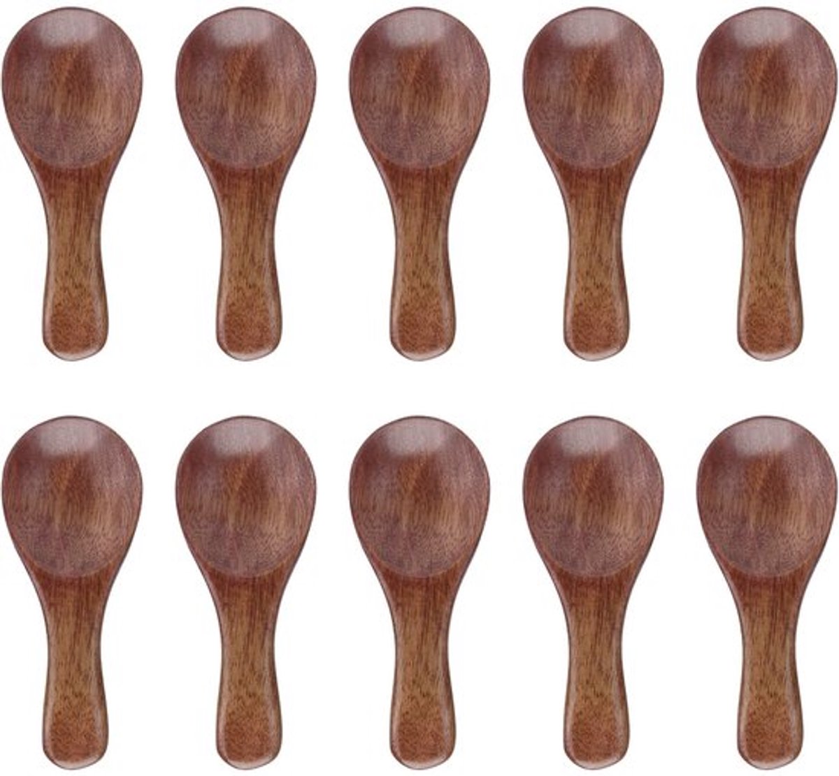 Houten Lepels Set 10 Stuks - Kleine Houten Lepels - Duurzaam Superbahout - Keukenaccessoires - Multifunctioneel Gebruik - Ideaal voor Honing/Jam - Keukenlepels