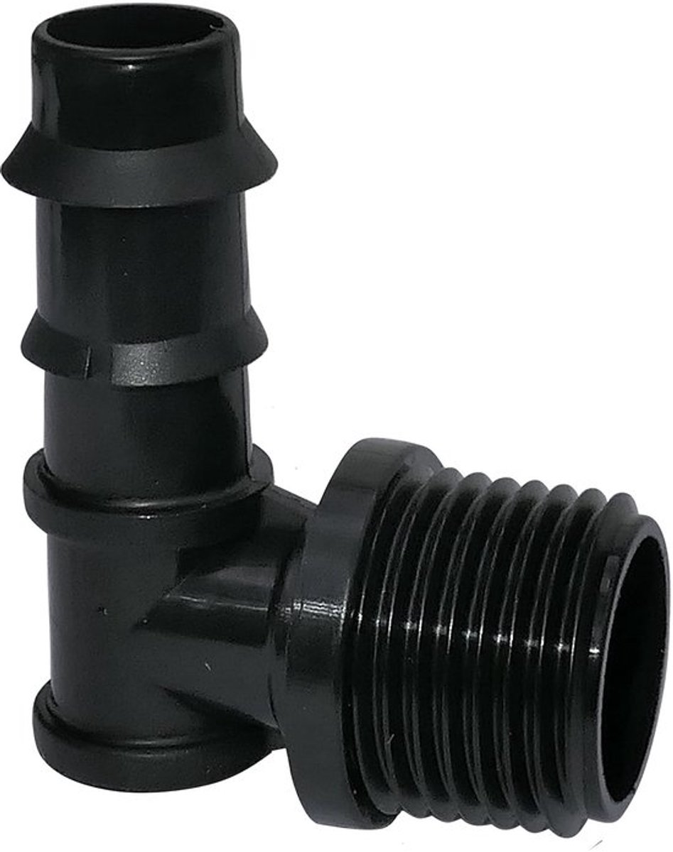 Elleboogfitting Set van 10 - Ø16mm x 1/2" Buitendraad - Tuin/Irrigatieslang - Druppelirrigatiesysteem - Kunststof - Duurzaam en Breukvast - Irrigatiefitting