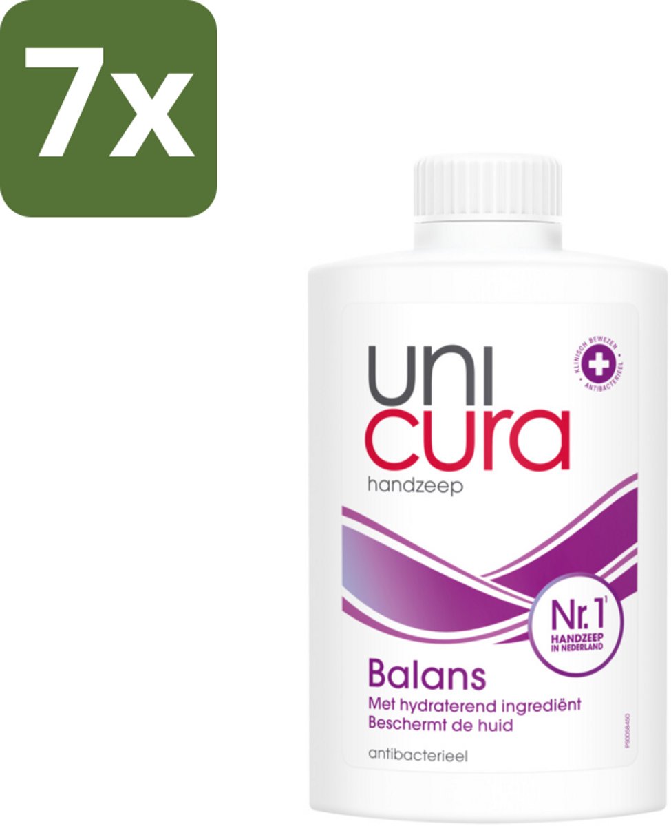 7 x Unicura – Vloeibare Zeep Navulling – Balans – 250 ml - Koffie - Koffiezetapparaat - Koffiezetapparaat