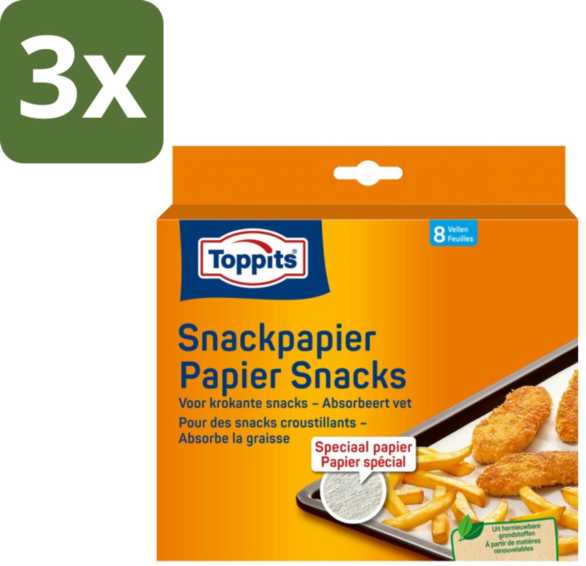 3 x Toppits – Snackpapiervellen – 8 Zakjes - Koffiezetapparaat