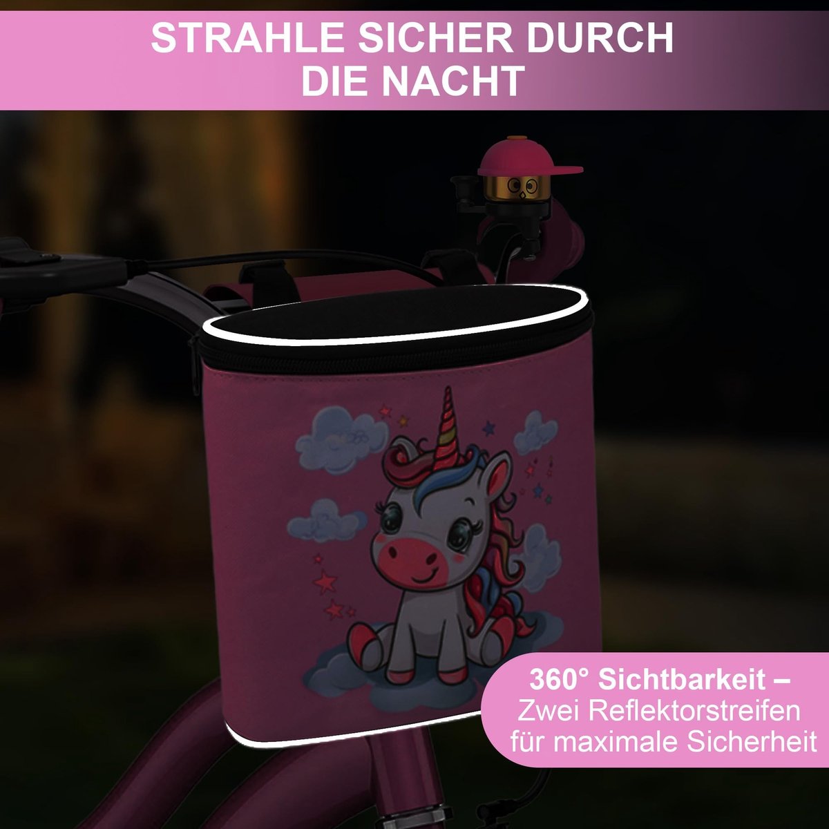 Elzusha- Stuurtas Kinderen Waterdicht - Fietstas Kinderen - Fietsbel - Windwiel - Stuurslangen - Reflecterende Strepen