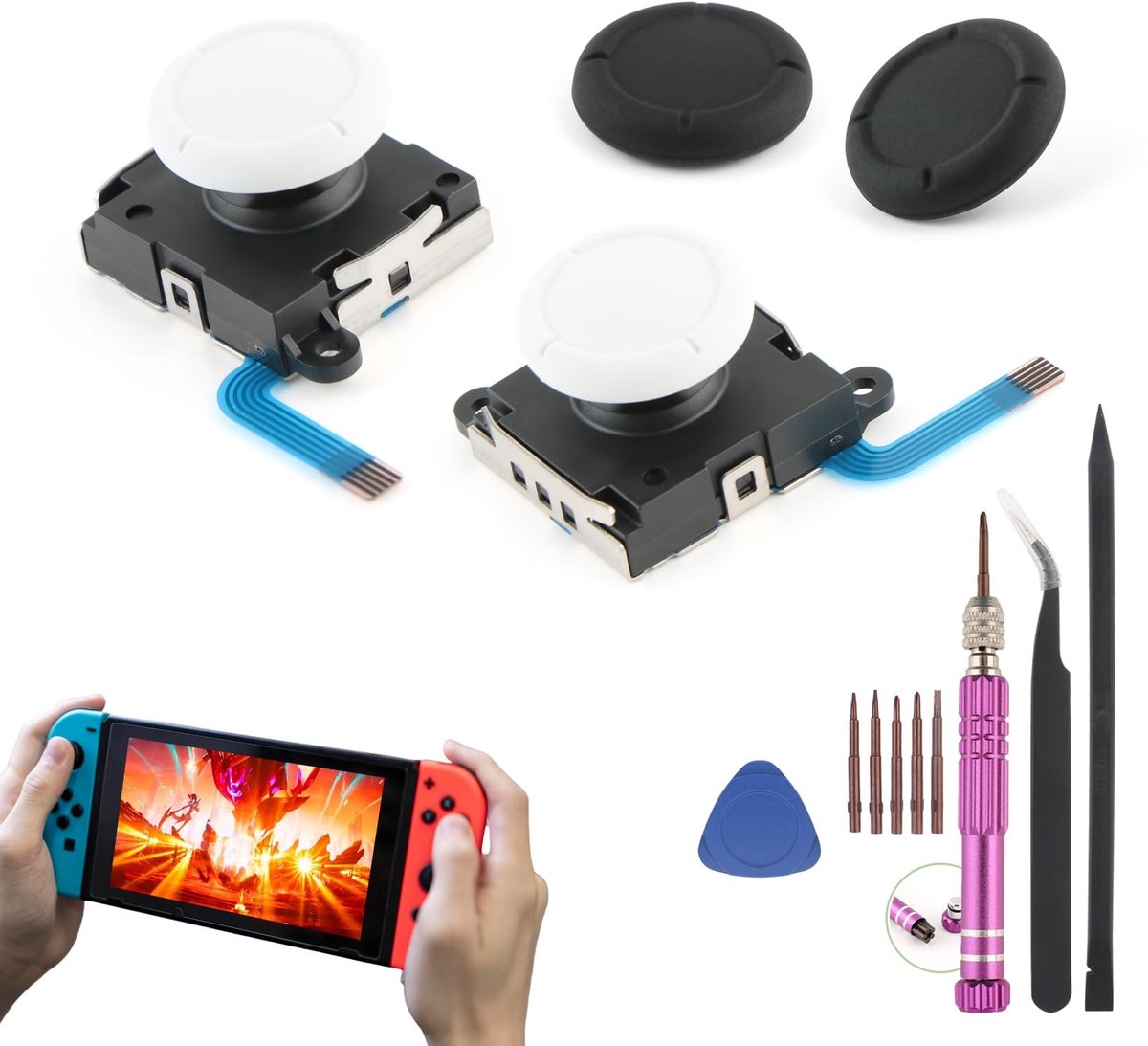 Elzusha - Set van 2 Joysticks voor Nintendo Switch