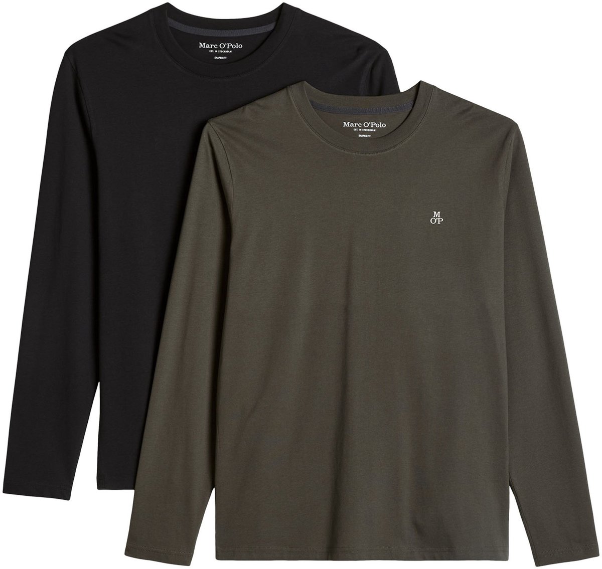 Marc O Polo Lange mouw Jersey T-Shirts Longsleeve Double Pack Set van 2