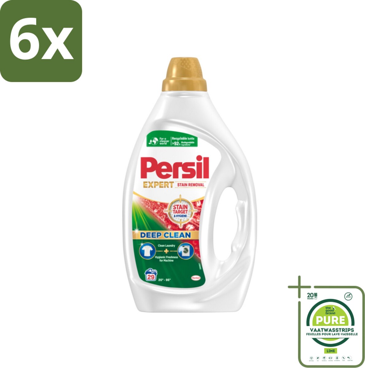 Persil Expert - Vlekverwijdering - Vloeibaar Wasmiddel - Witte en Gekleurde Was - 29 Wasbeurten - Voordeelverpakking - 6 stuks - Vlekkenverwijderaar - Wasmiddel
