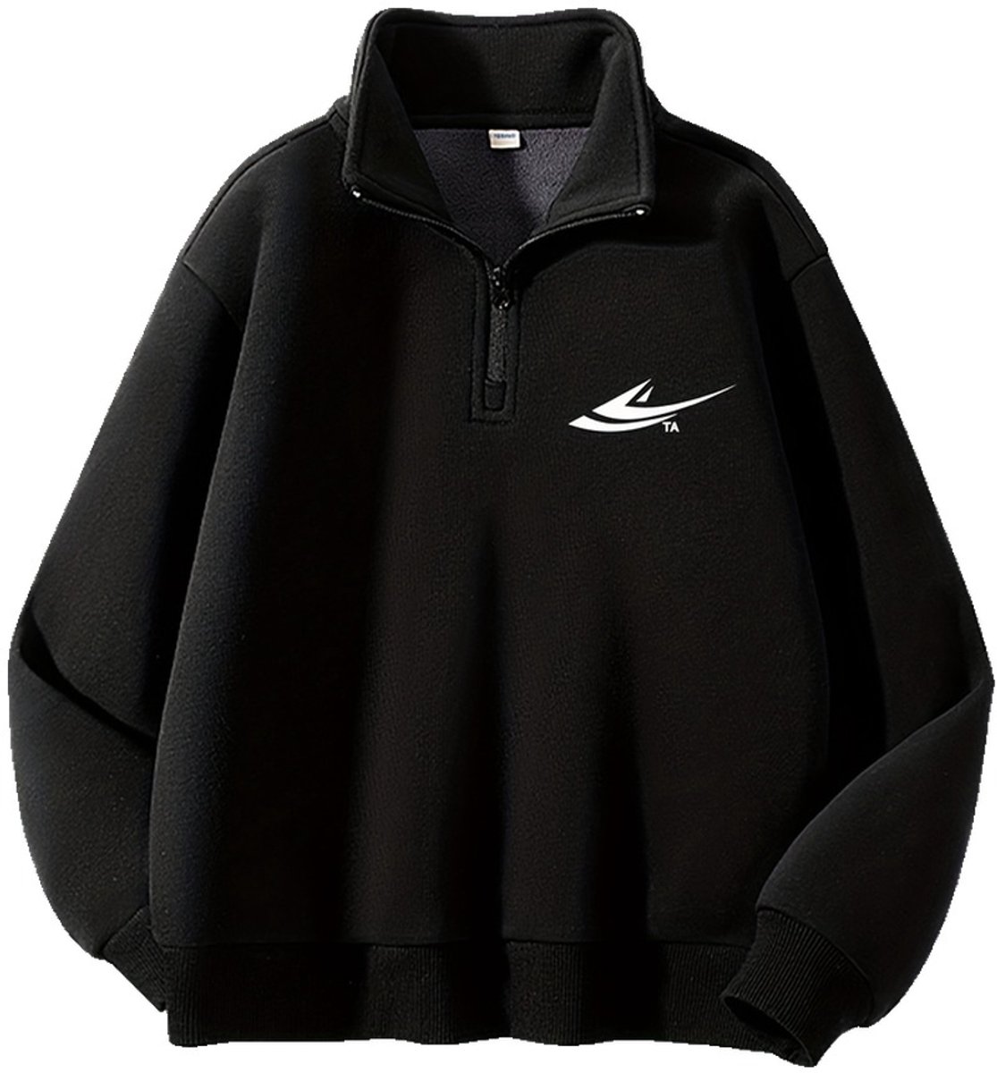 Currero Quarter Zip Meisjes Sweater Met Rits Jumper Quarterzip Hoodie Meisje Warme Trui Vest Lang Coltrui 11-12 Jaar Zwart