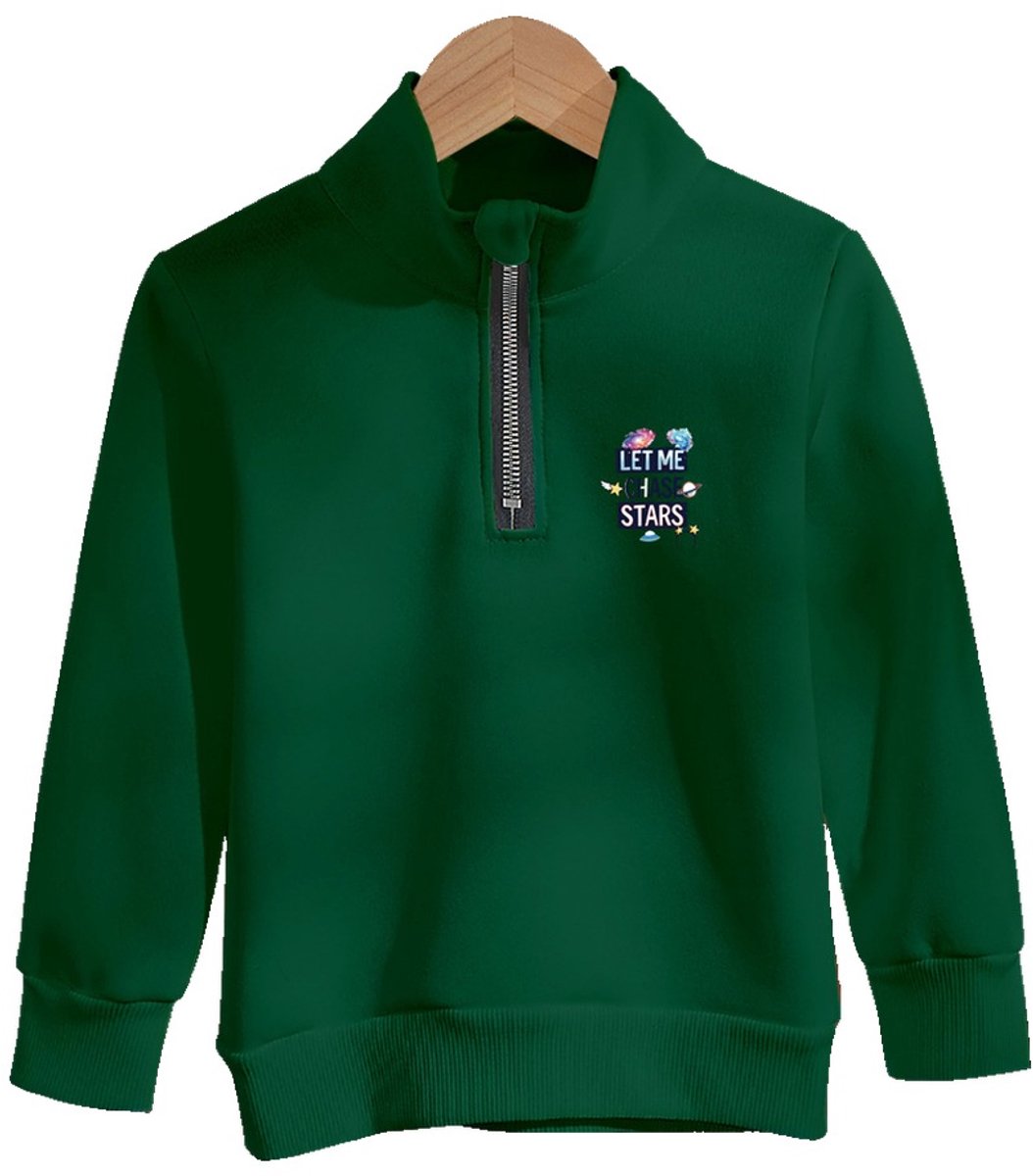 Currero Quarter Zip Jongens Sweater Met Rits Jumper Quarterzip Hoodie Jongen Warme Trui Vest Lang Coltrui 5 Jaar Groen