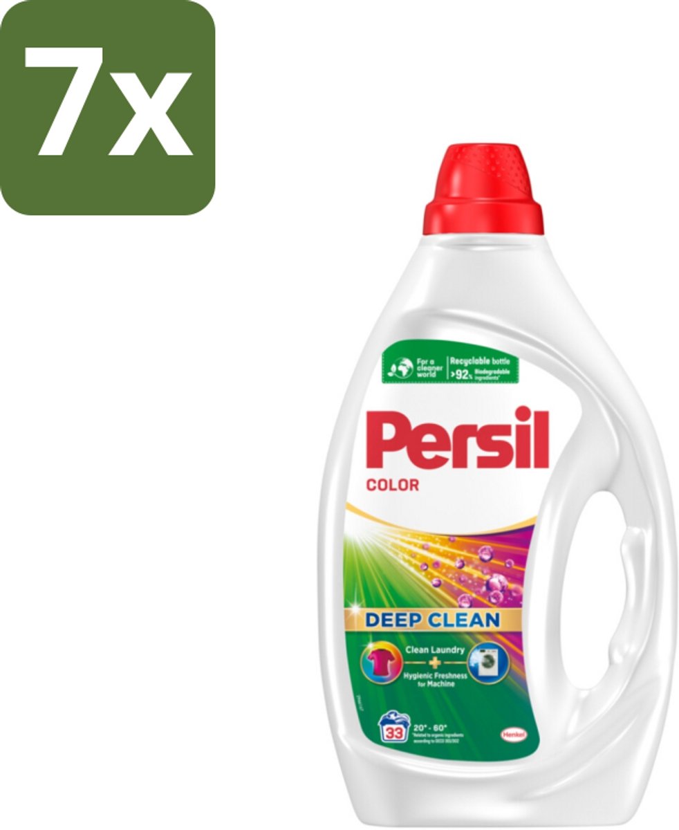 7 x Persil Color - Vloeibaar Wasmiddel - Gekleurde Was - 33 Wasbeurten - Persil Color Gel - Vloeibaar Wasmiddel - Gekleurde Was - Vlekverwijdering - Wasmachine Frisheid