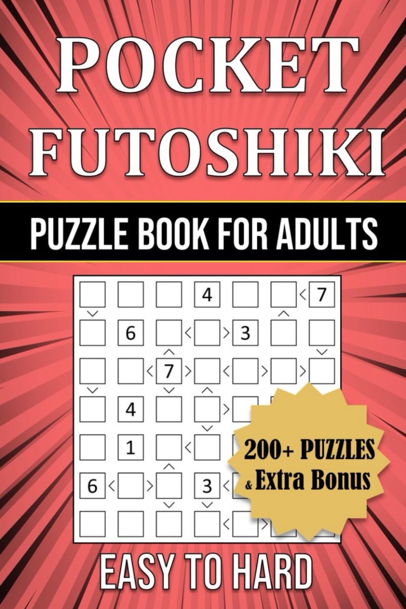 Pocket Futoshiki Puzzle Book for Adults - 200+ Puzzles - Easy to Hard - ShopVlot