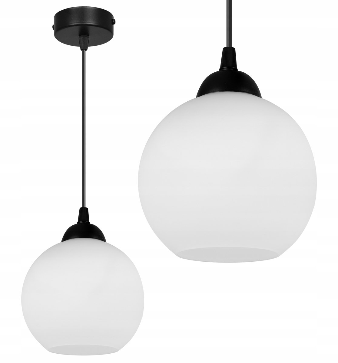 Klassieke Hanglamp Eliza Metaal & Glazen Kap E27