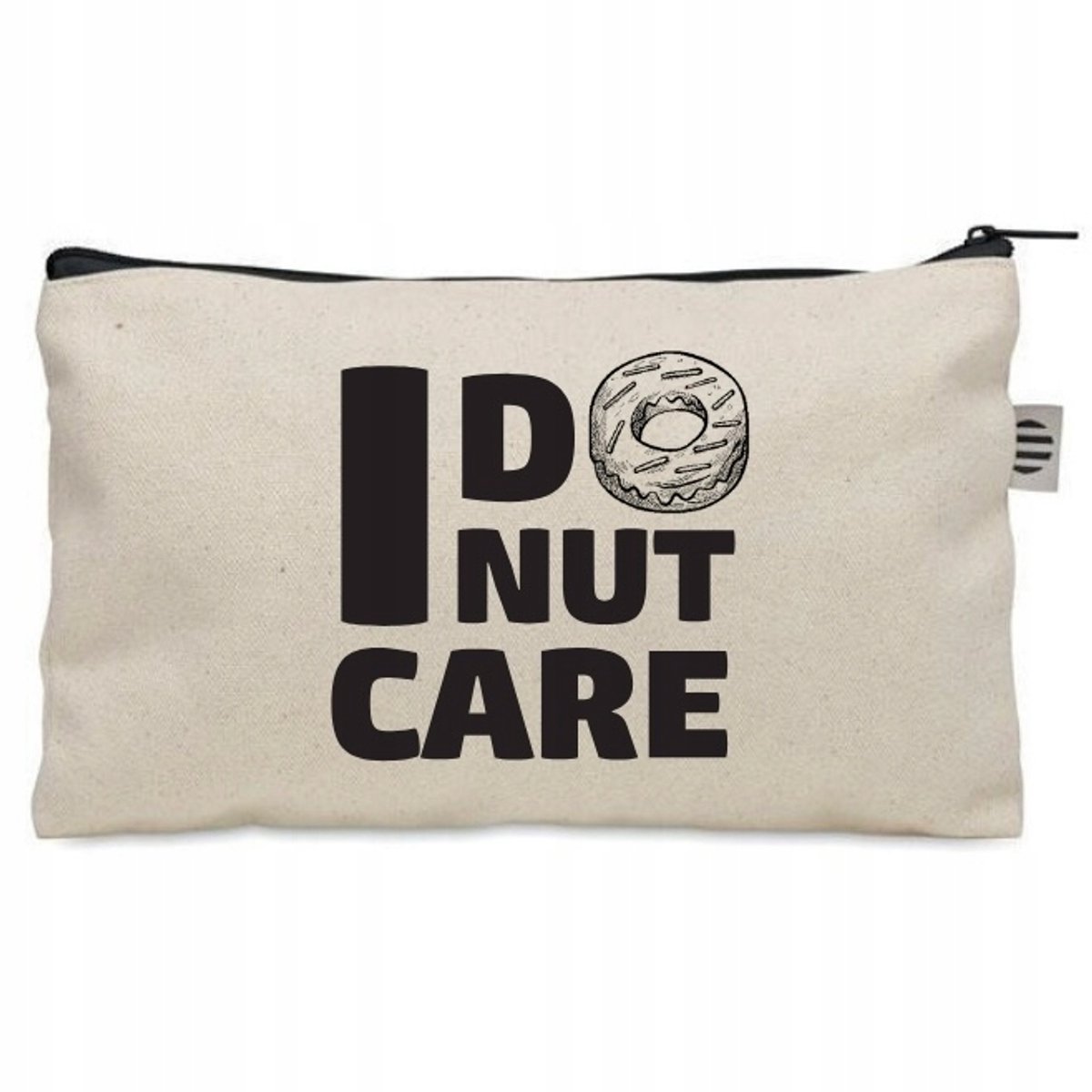 Merkloze Katoenen Make-uptas Beige met Donut Print - Ideaal Cadeau
