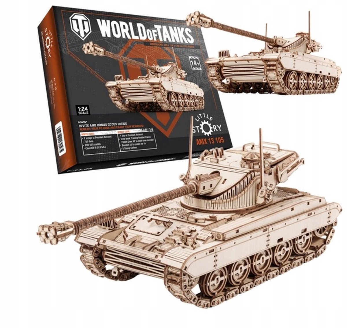 Houten 3D Puzzel Tank AMX 13 - World of Tanks Model