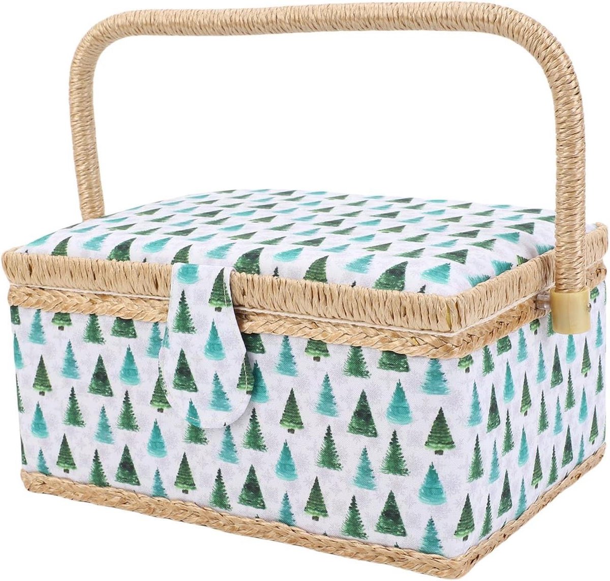 Naaimand - Naaibox - Hobby opbergen - Dubbel laags ontwerp - 24.5x18.5x12cm - Boom Patroon