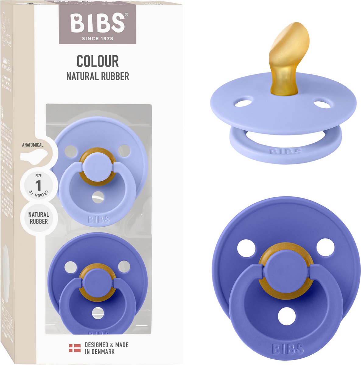 BIBS Colour Fopspeen - 0-6 mnd - 2-pack - Anatomisch - Hush/Grape