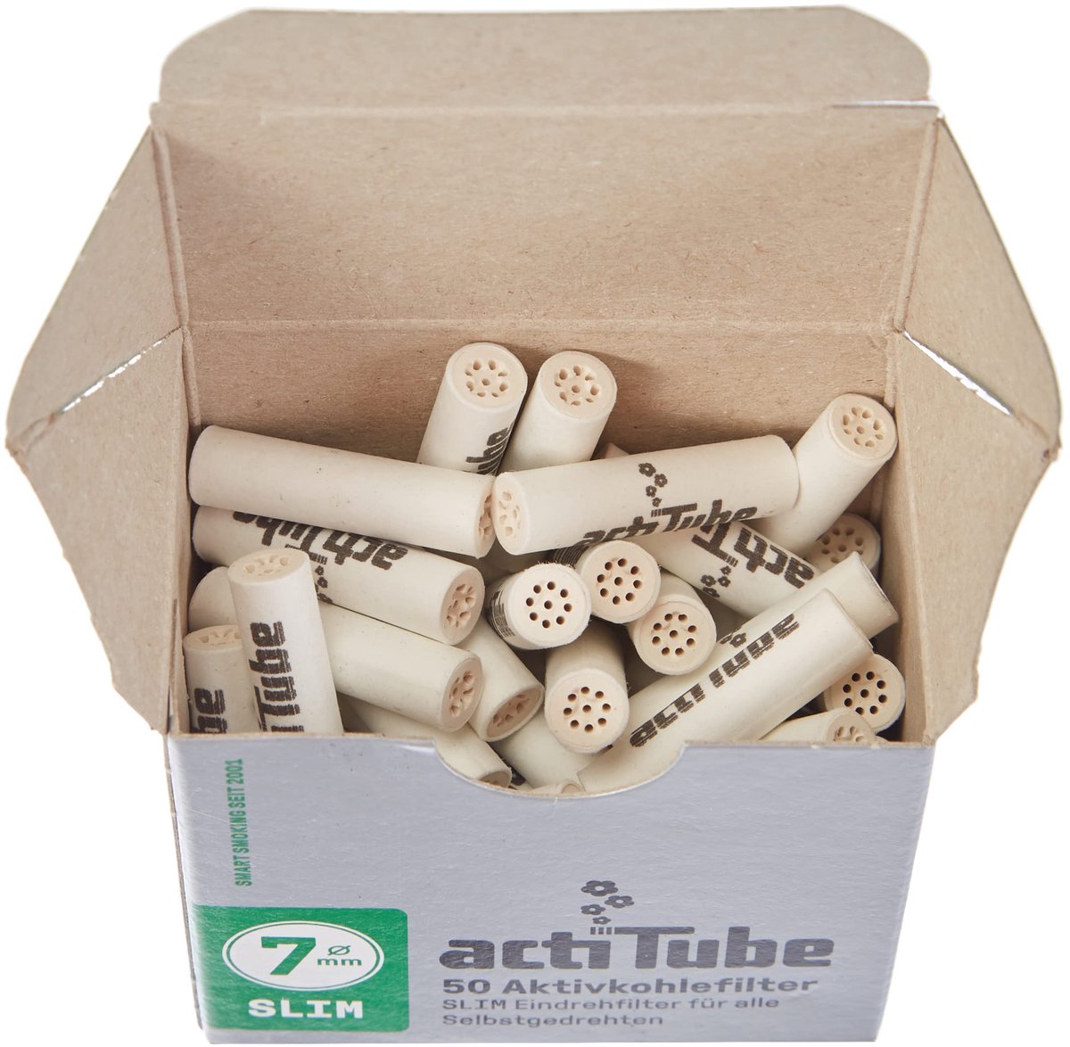 actiTube 17550 2 x actieve koolstoffilters per 50 doos 2 x 50 100 actieve koolstoffilters, koolstof, zilver, 5 x 4 x 3 - ShopVlot