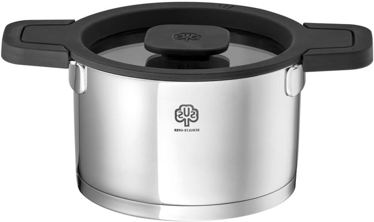 Kookpan met deksel - Stoofpan Braadpan - Langzaam Garen - Ovenbestendig - 16 cm 2 Liter - Roestvrij staal