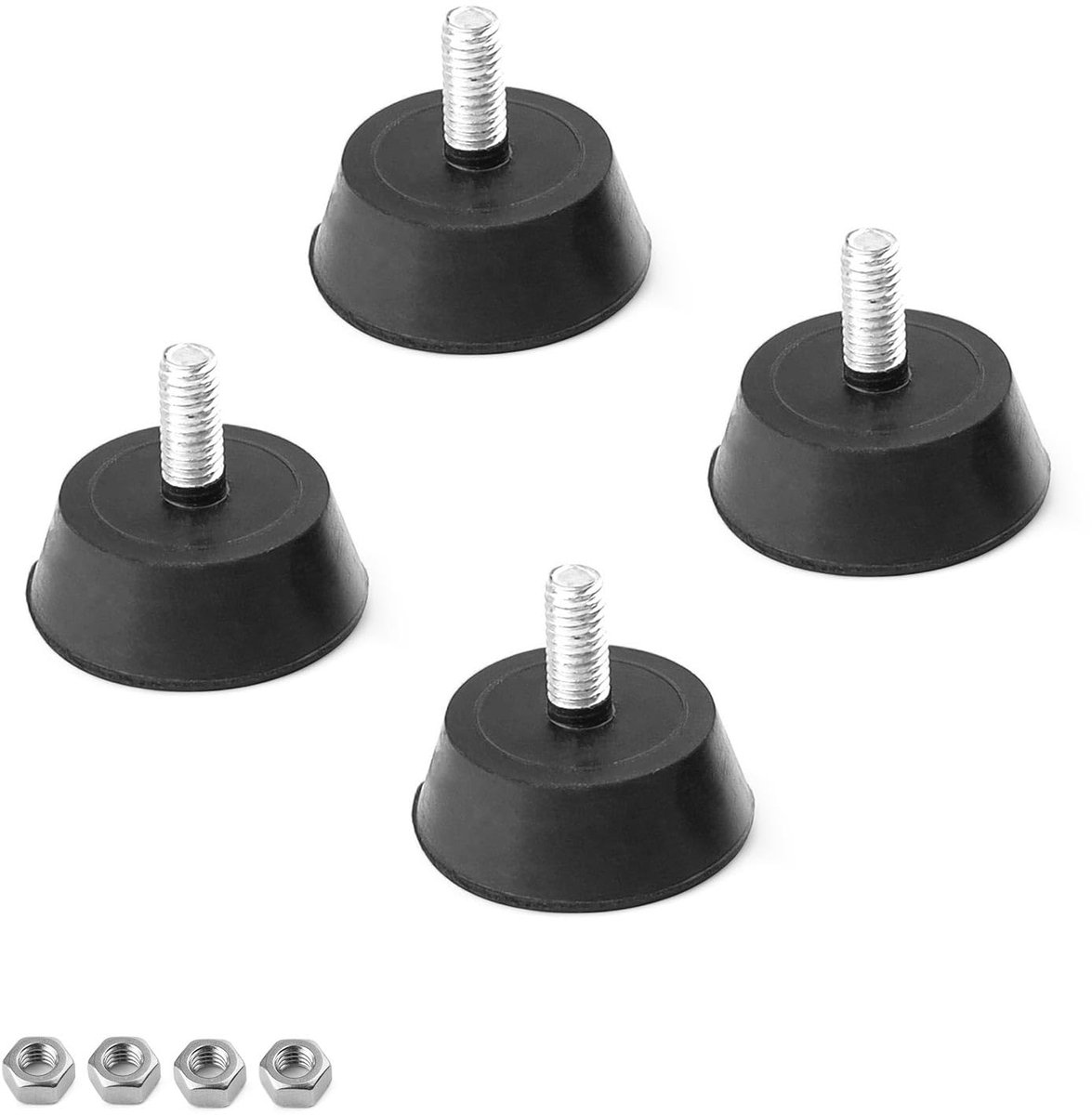 Elzusha - 4 Stuks Verstelbare Meubelpoten met Rubber Voet - Hoge Stabiliteit voor Meubelondersteuning