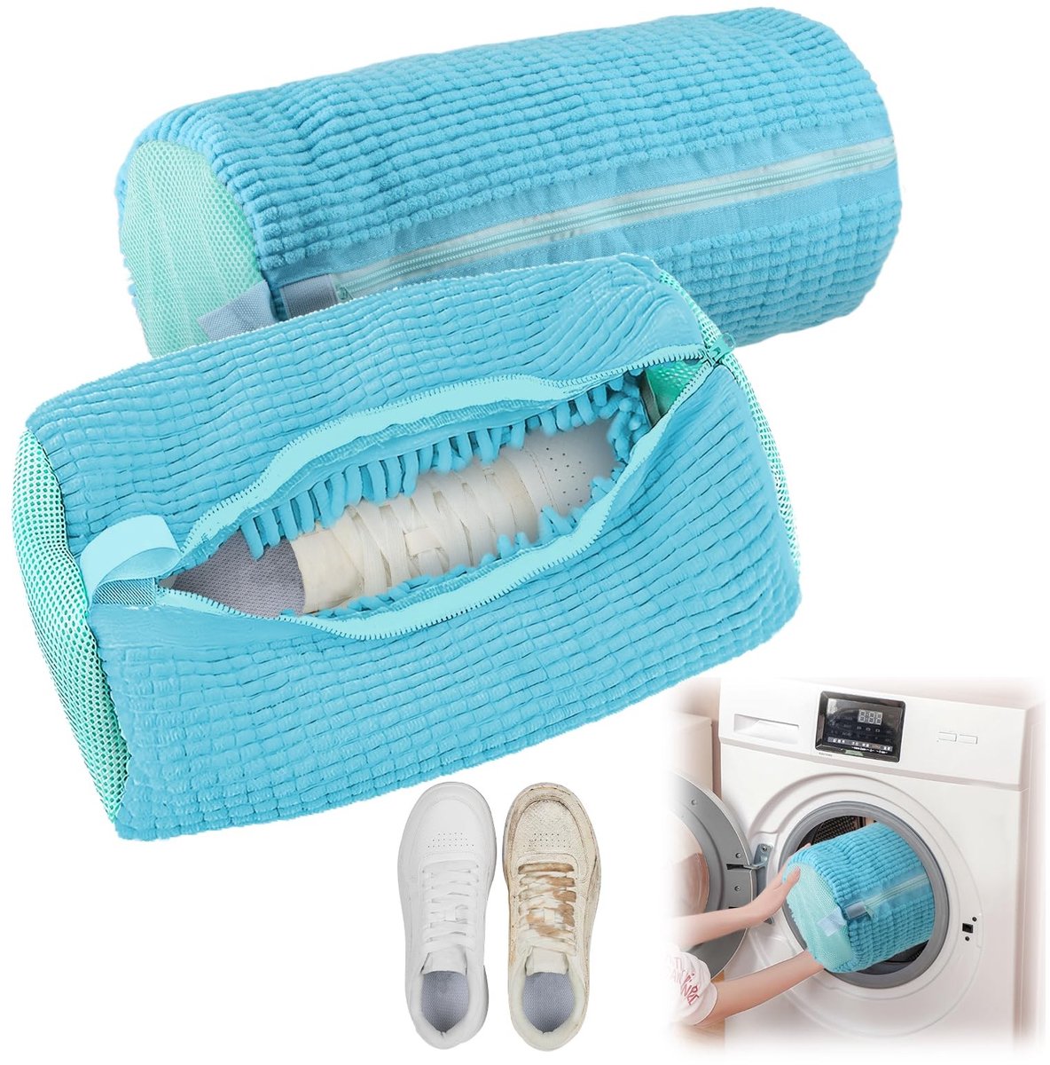Elzusha - Multifunctionele Schoenen Waszak 2 Stuks voor de Wasmachine