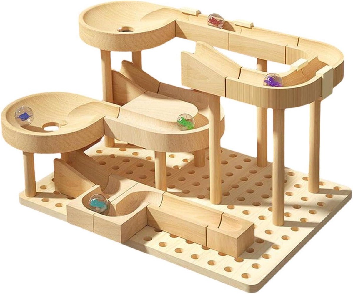Houten Knikkerbaan - Doe-het-zelf Puzzel - Creatief Spelen - Interactieve Montage - 225 x 165 cm - Niet gespecificeerd
