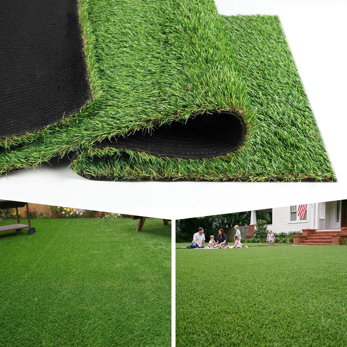 XLX TURF Realistisch kunstgras rol 1 m x 4 m - 25 mm hoge afvoer huisdiervriendelijk nepgras voor honden balkon patio - ShopVlot