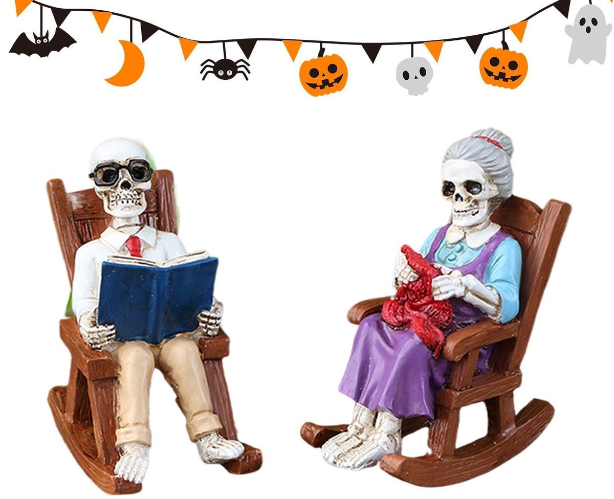 Elzusha - Halloween Skelet Beeldje - Griezelige Decoratie voor Thuis
