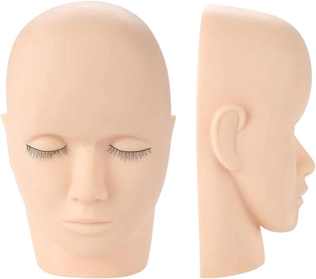 Professionele make-up oefenpop van zacht rubber voor cosmetologie training, inclusief lippen, wenkbrauwen en wimpers voor tatoeage en huidpraktijk