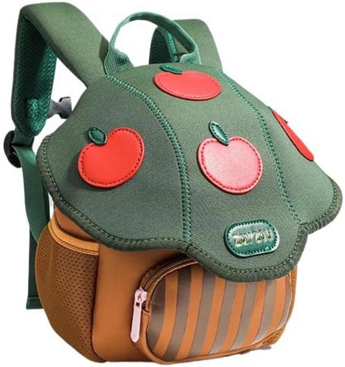 casalora - Leuke rugzak voor peuters - Mini cartoonrugzak - Kinderschooltas - Leuke paddenstoelrugzak - Educatief Cadeau - Vanaf 3 tot 6 Jaar - Groen