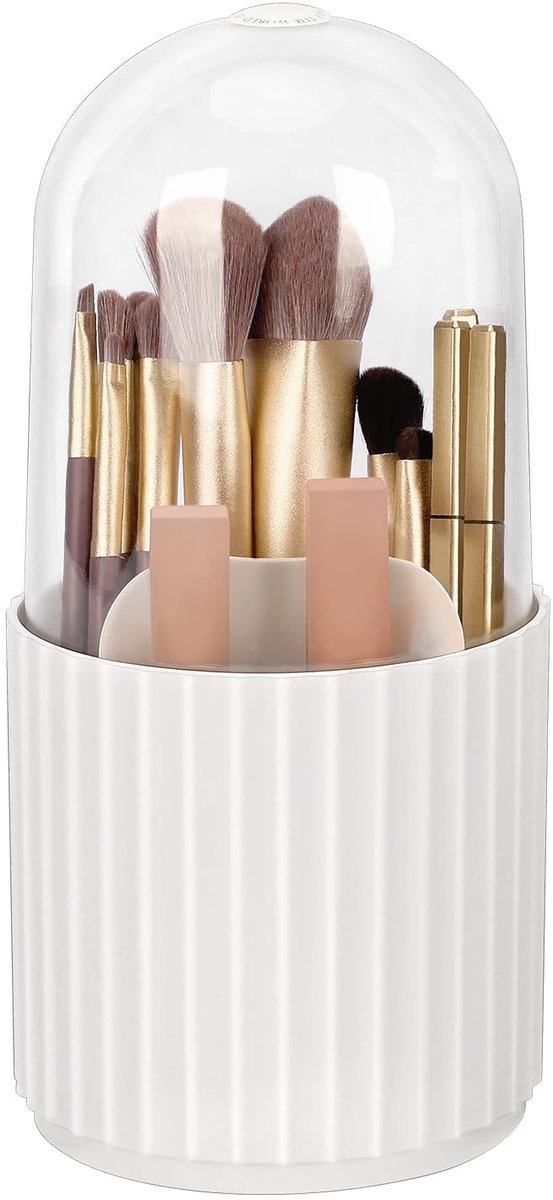 Elzusha - Makeup Kwastenhouder met Dekkend Deksel en 360 Graden Rotatie
