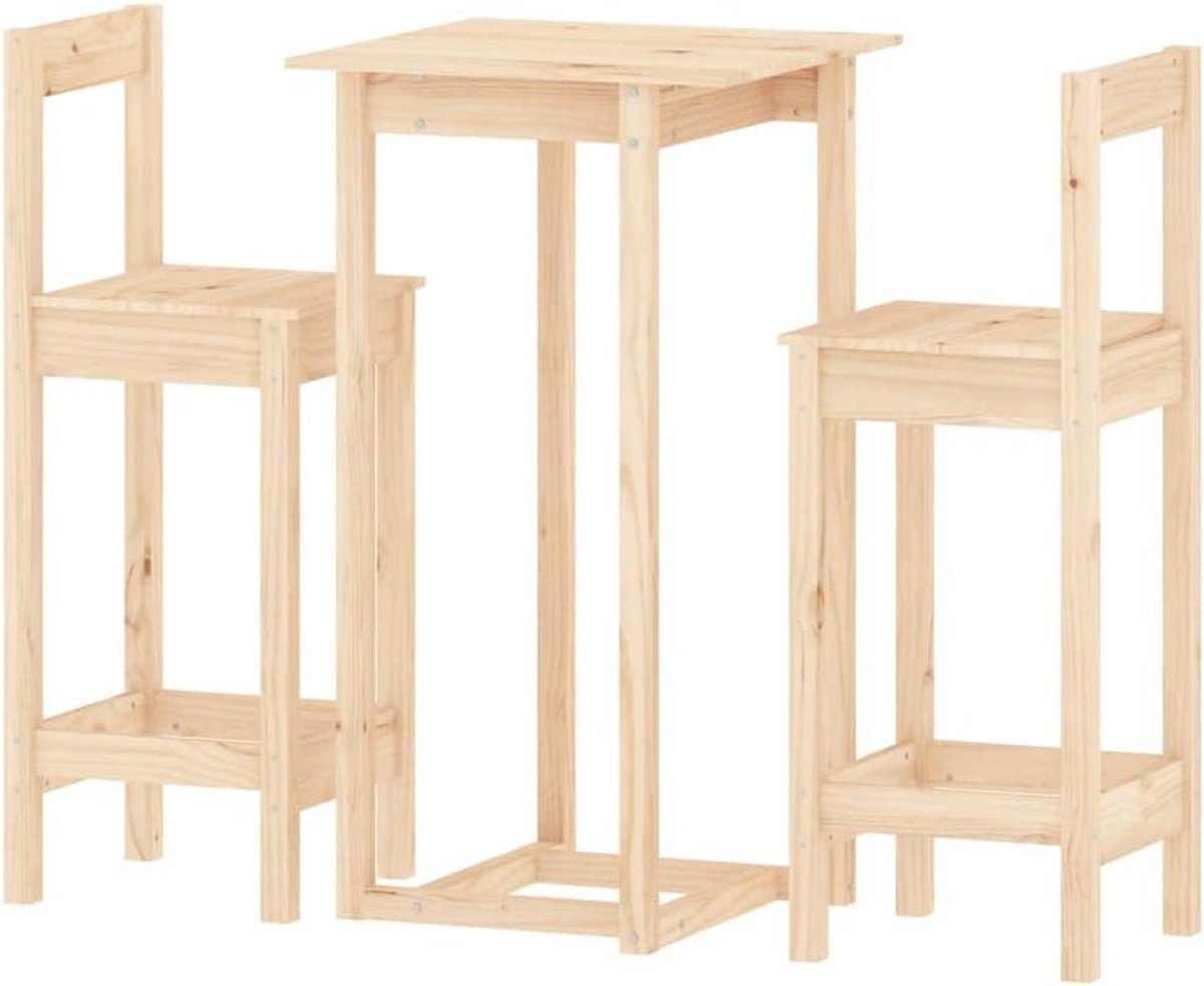 Bar Set Hout - Buitenmeubel Set - Balkon Genieten - Massief Houten Frame - 60x60x110 cm - Natuurlijk
