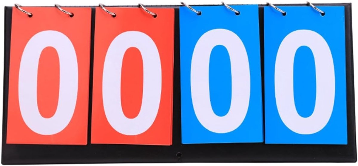 Digitale Scorebord voor Meerdere Sporten, Herbruikbaar voor Pool, Basketbal, Tafeltennis en Voetbal, Blauw en Rood, Met 4 Cijfers en Duidelijke Weergave