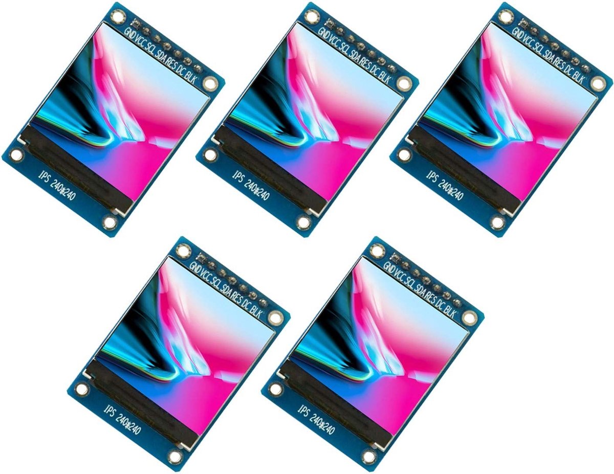 Elzusha - 5pcs 1.3 inch Full Color LCD Display Module - 240*240 Resolutie