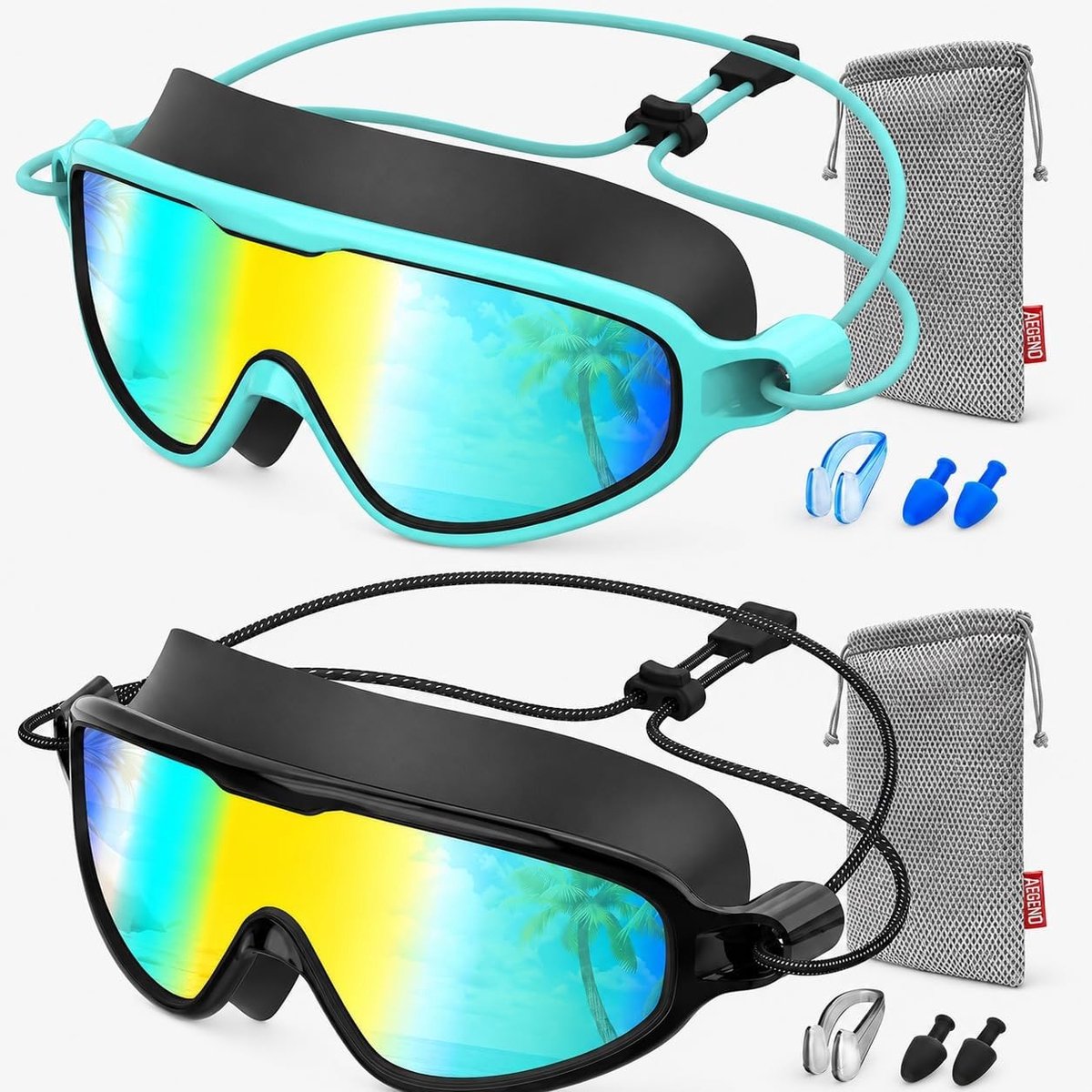 Duikbril voor Kinderen, Zwembril voor Jongens en Meisjes, Snorkelmasker voor Zwemlessen en Vakantie aan het Strand (Blauw & Zwart)