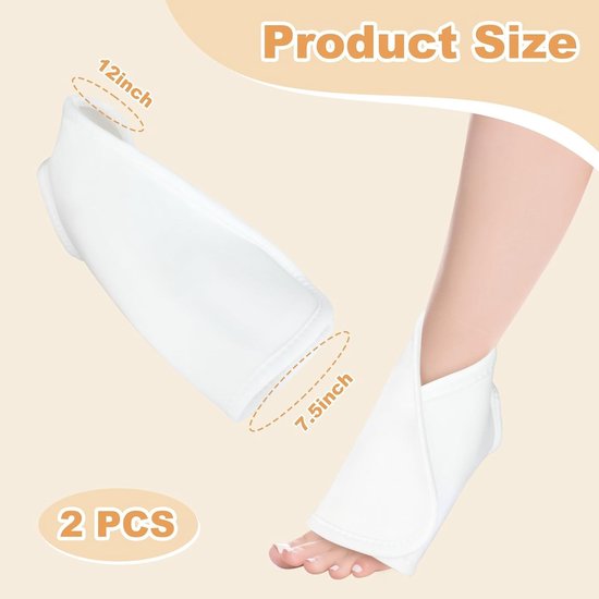2 Stuks Herbruikbare Katoenen Enkelsupport Wrap voor Pijnverlichting bij Fasciitis, Verstelbare Compress voor Ontspanning en Ondersteuning van de Voet — afbeelding 5